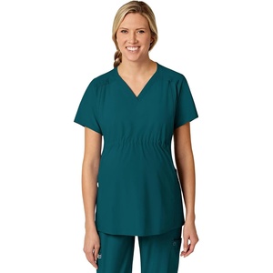 Wink W123 Maternity V-Neck Scrub Top(Caribbean Blue)
