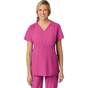 Wink W123 Maternity V-Neck Scrub Top(Hot Pink)
