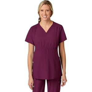 Wink W123 Maternity V-Neck Scrub Top(Wine)