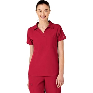 Wink W123 Women’s Collar Scrub Top(Red)