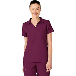 Wink W123 Women’s Collar Scrub Top(Wine)