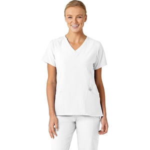 Wink W123 Women’s Stylized V-Neck Scrub Top(White)