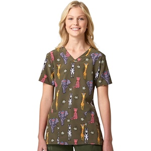 Wink Women’s Scrub Top(Safari Summer)