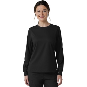 Wink Women’s Women’s Classic Long Sleeve Scrub Tee(Black)