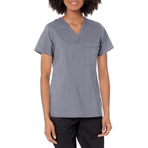 Wink WonderFLEX Women’s V-Neck Tuck-in Scrub Top(Pewter)