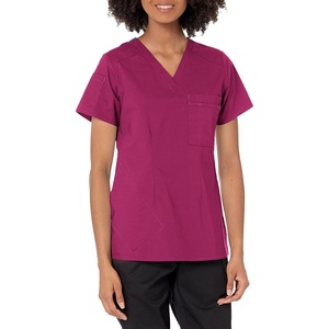 Wink WonderFLEX Women’s V-Neck Tuck-in Scrub Top(Wine)