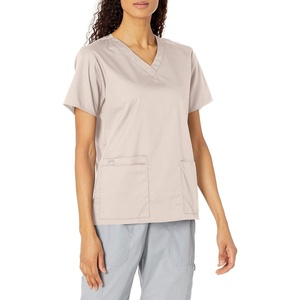Wink WonderWORK Women’s V-Neck Scrub Top, Khaki, S