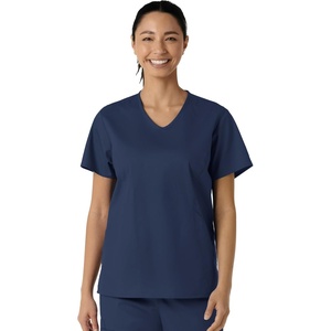 Wink Work Women’s Curved V-Neck Scrub Top(Navy)