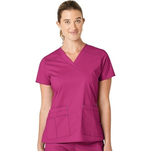 WonderWink Women’s Wonderflex Verity Scrub Top, Hot Pink, Small