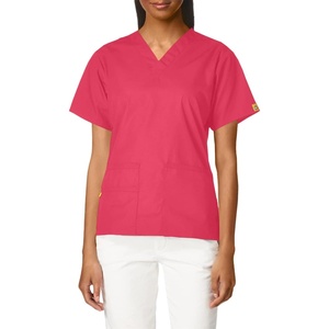 WonderWink womens Origins Bravo V-Neck Top, Hot Pink, X-Small