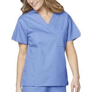 WonderWink womens Unisex V-neck Top Medical Scrubs Shirt, Ceil Blue, Small US