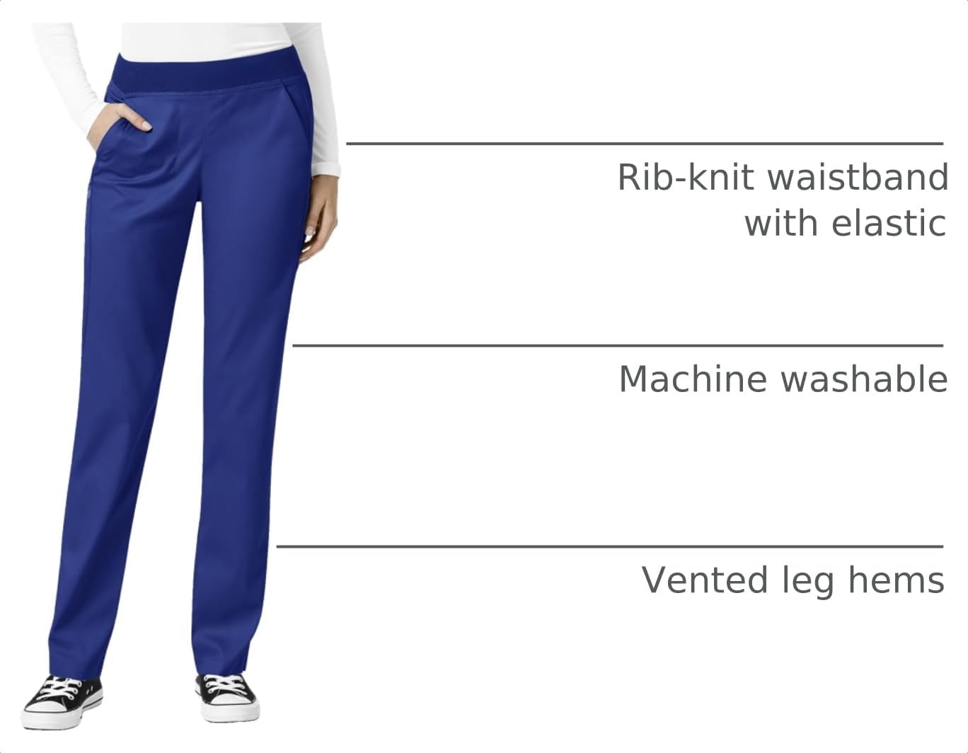 image:imageWink PRO Womens Knit Waist Cargo Scrub PantGalaxy Blue