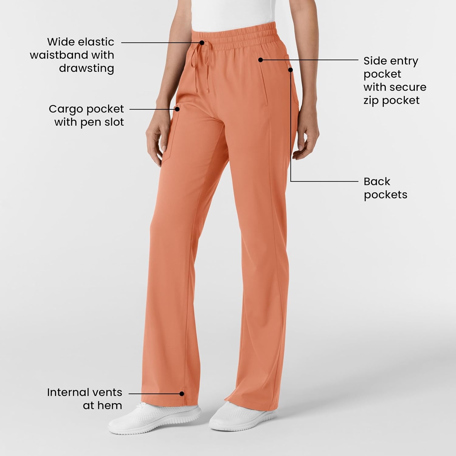 image:imageWink Womens Womens Bootcut Scrub PantTerracotta