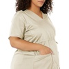 WINK WonderWORK Maternity Mock Wrap Scrub Top, Khaki, 3XL