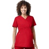 Wink W123 Maternity V-Neck Scrub Top(Red)