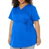Wink WonderWORK Maternity Mock Wrap Scrub Top, Royal, XS | Womens Scrub Top Royal V-Neck 4 Pockets Size XS 65% Polyester/35% Cotton