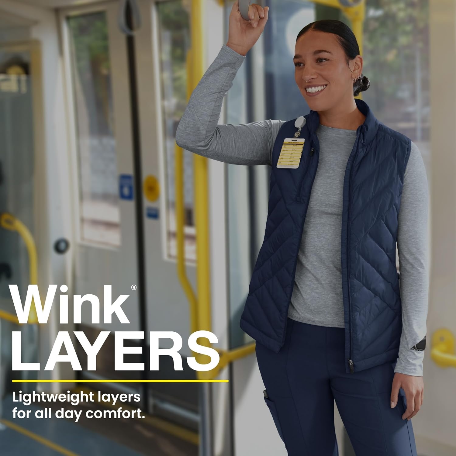 image:imageWINK Layers Womens Quilted Scrub VestBlack