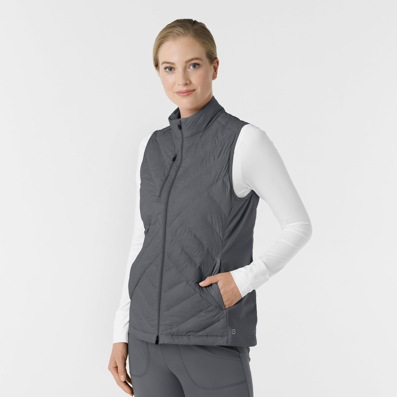 image:imageWINK Layers Womens Quilted Scrub VestPewter
