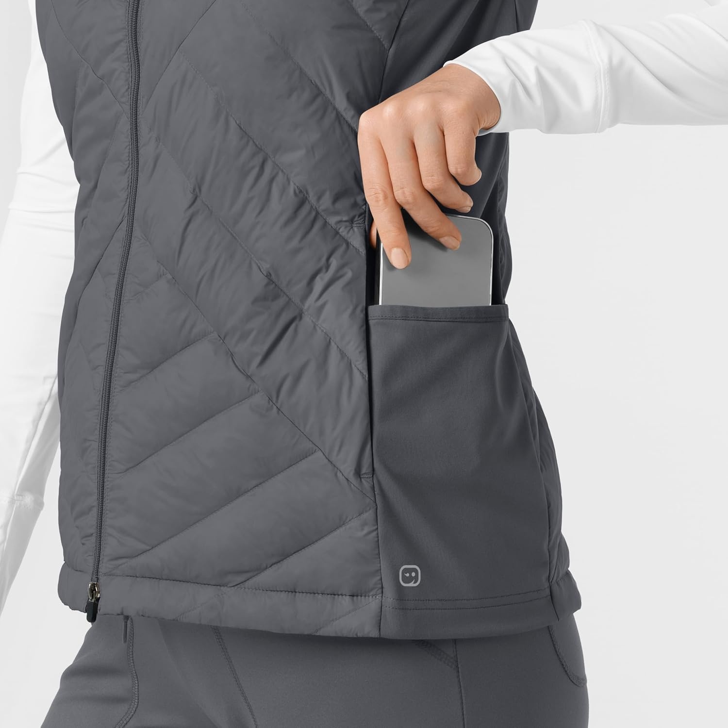 image:imageWINK Layers Womens Quilted Scrub VestPewter