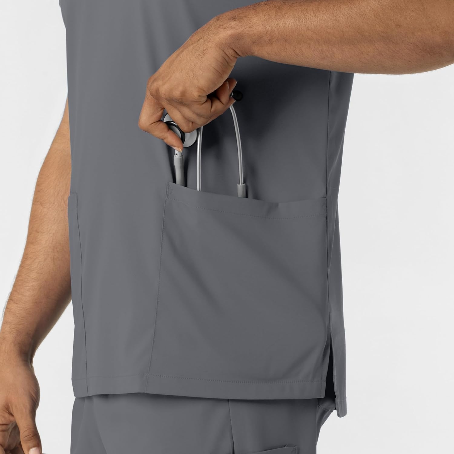 image:imageWink Boundless Unisex VNeck Scrub TopPewter