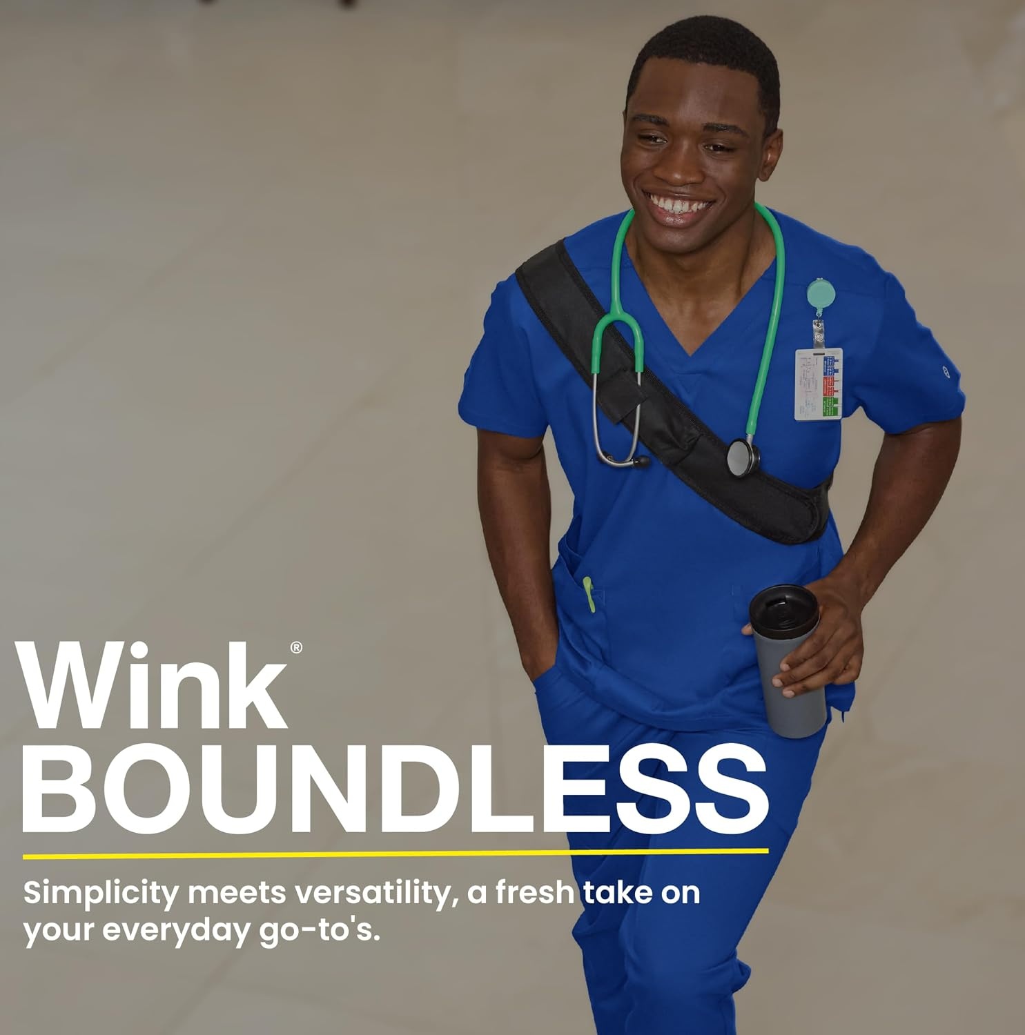 image:imageWink Boundless Unisex VNeck Scrub TopPewter