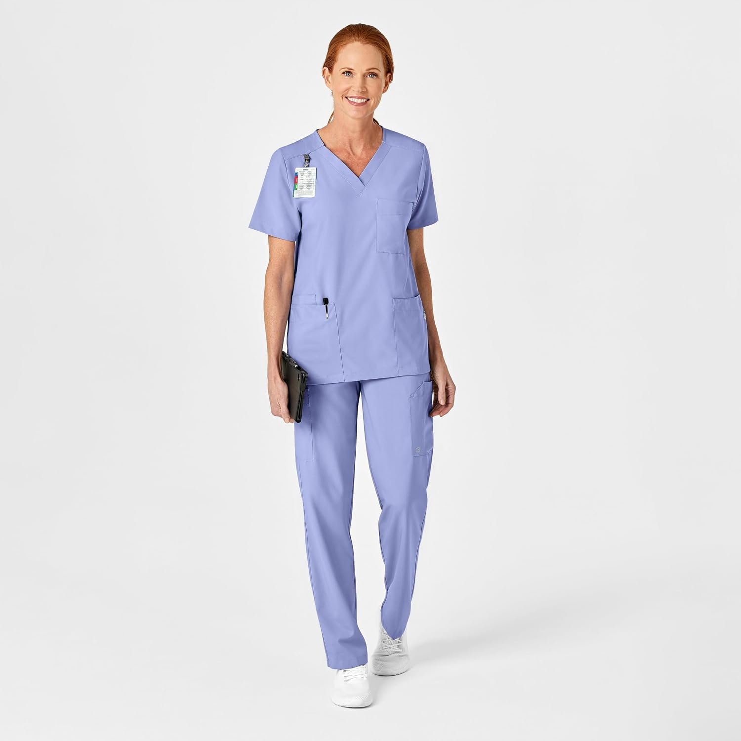 image:imageWink W123 Unisex 4 Pocket Utility Scrub TopCeil Blue