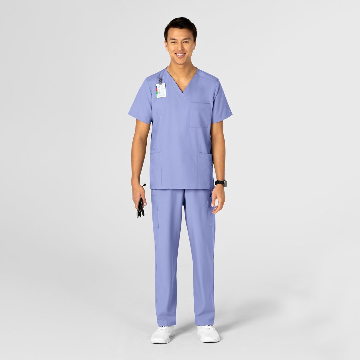 image:imageWink W123 Unisex 4 Pocket Utility Scrub TopCeil Blue