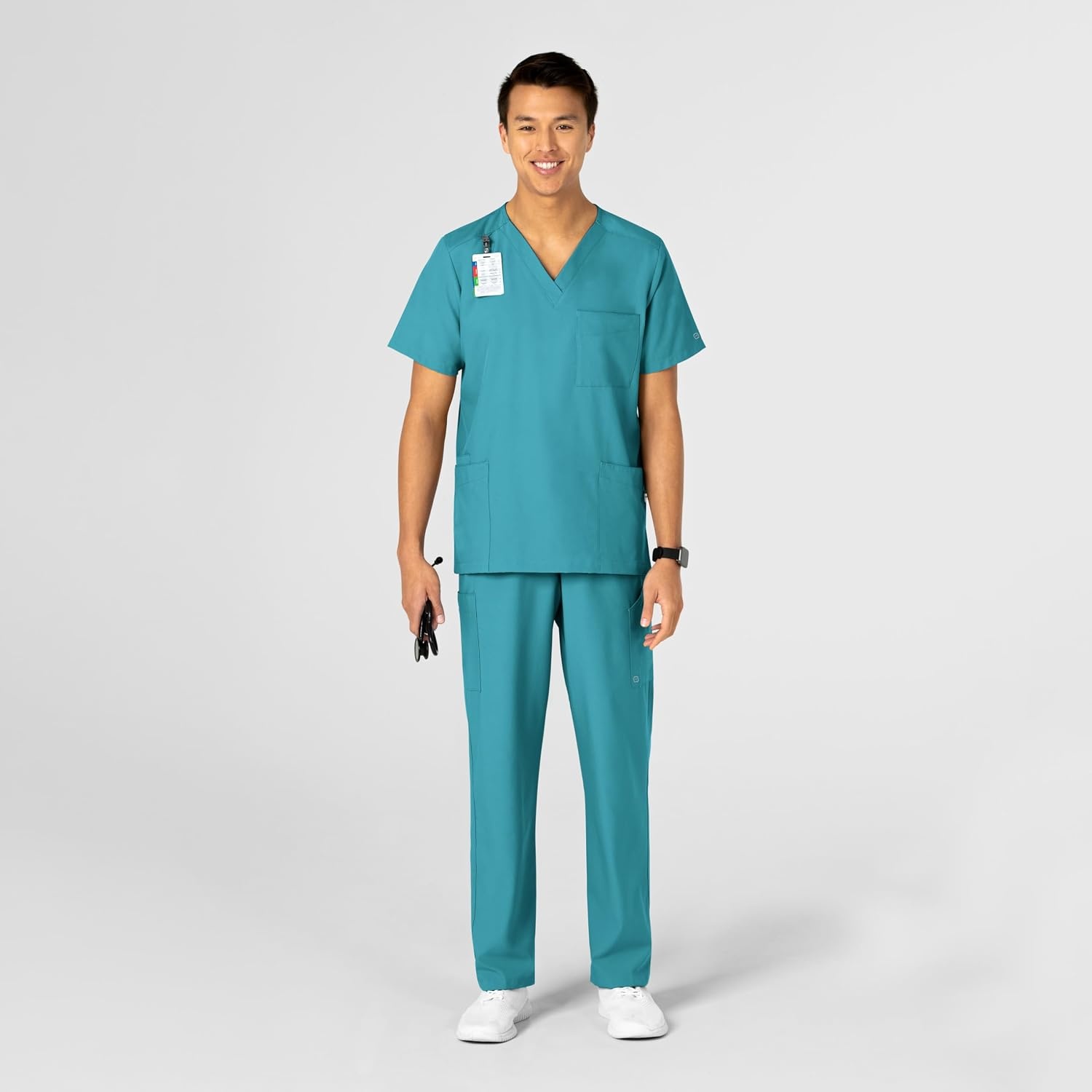 image:imageWink W123 Unisex 4 Pocket Utility Scrub TopTeal Blue