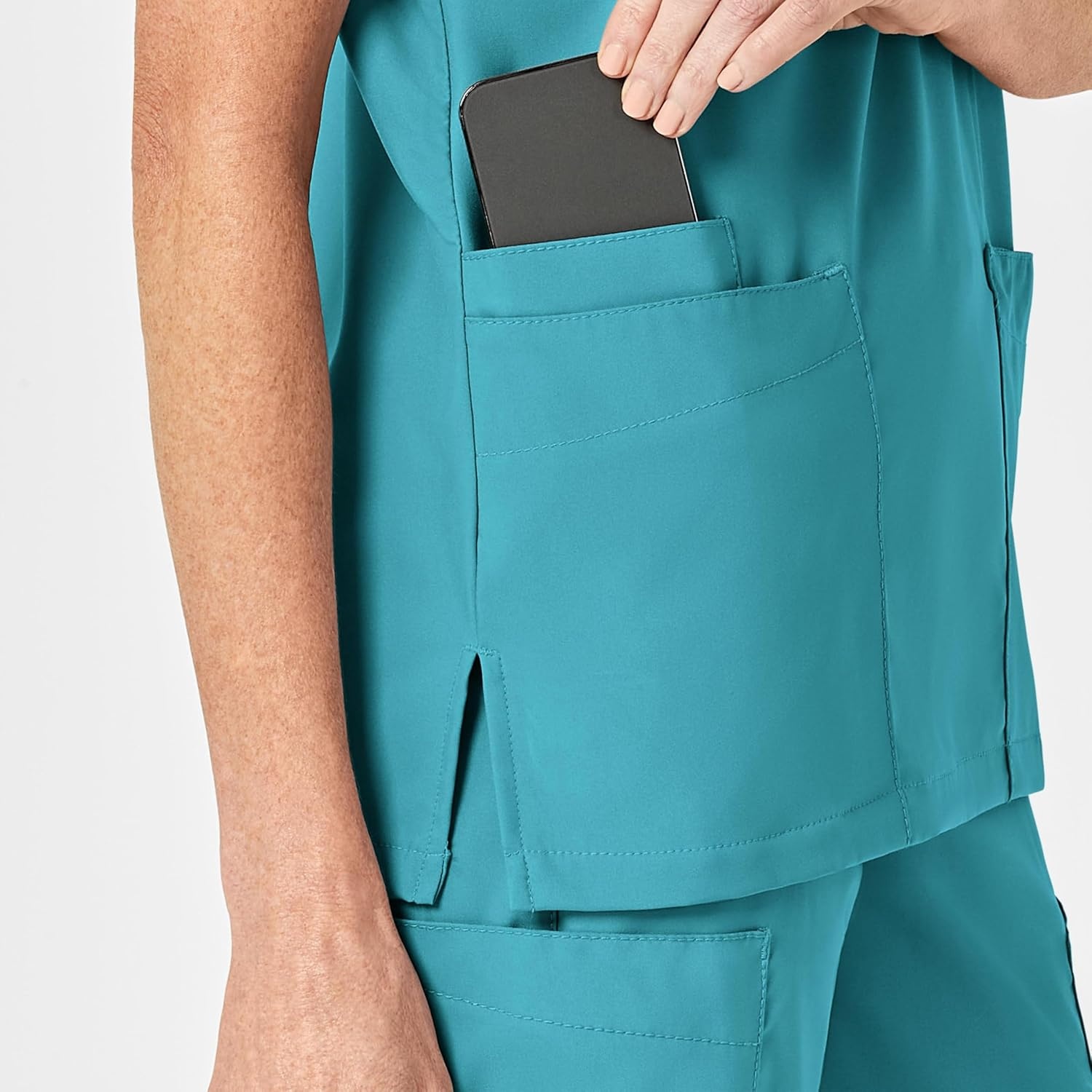 image:imageWink W123 Unisex 4 Pocket Utility Scrub TopTeal Blue