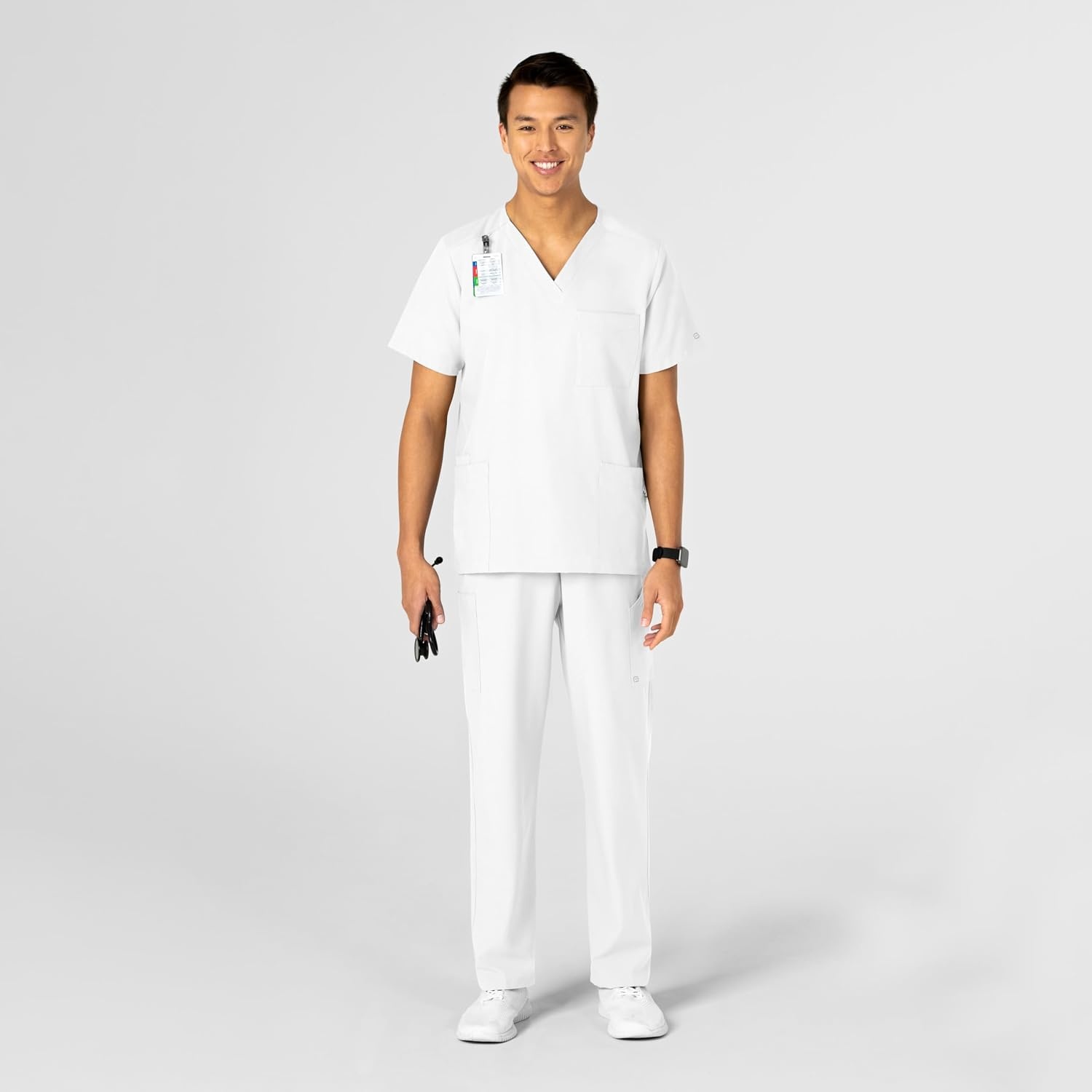 image:imageWink W123 Unisex 4 Pocket Utility Scrub TopWhite