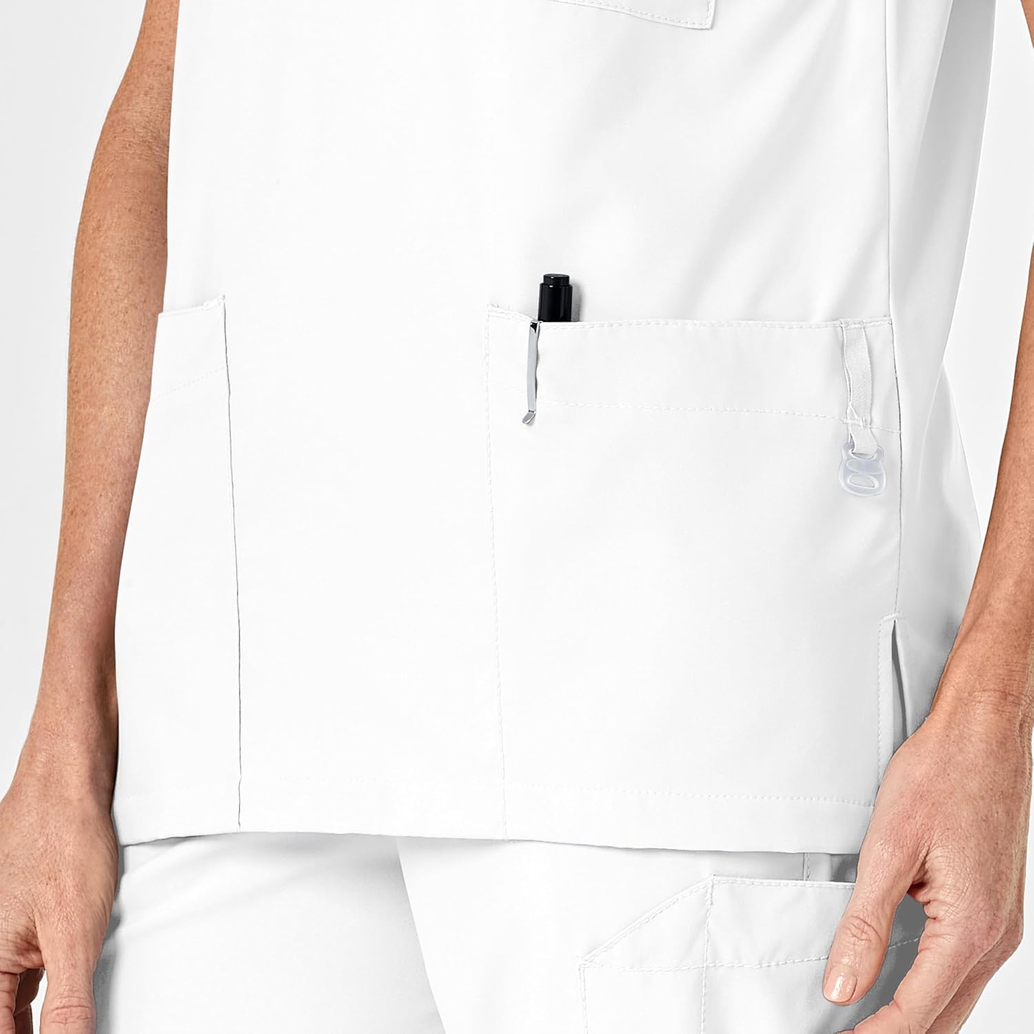 image:imageWink W123 Unisex 4 Pocket Utility Scrub TopWhite
