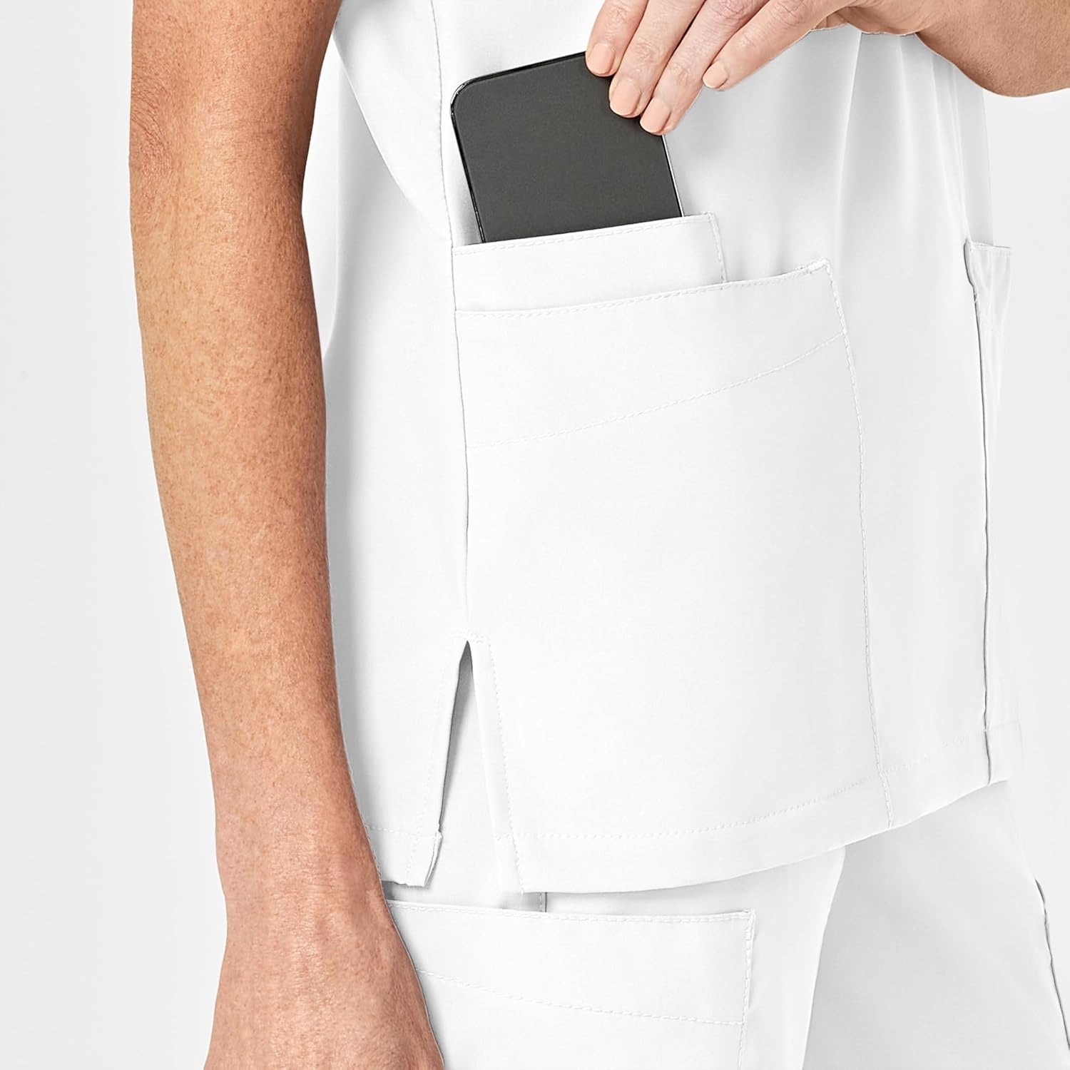 image:imageWink W123 Unisex 4 Pocket Utility Scrub TopWhite
