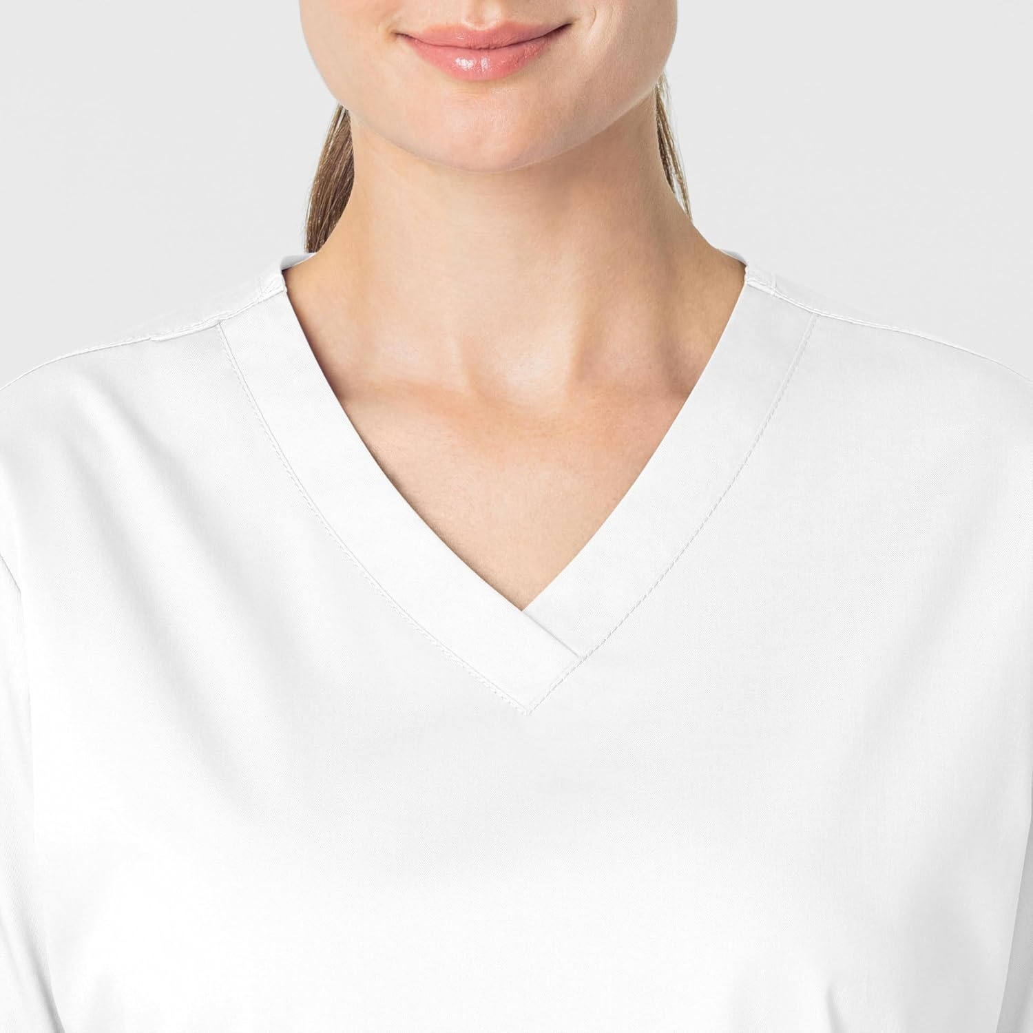 image:imageWink WonderWORK Scrubs for Women VNeck Scrub Tops Womens Scrub Top White VNeck 4 Pockets Size XL 65 Polyester35 Cotton
