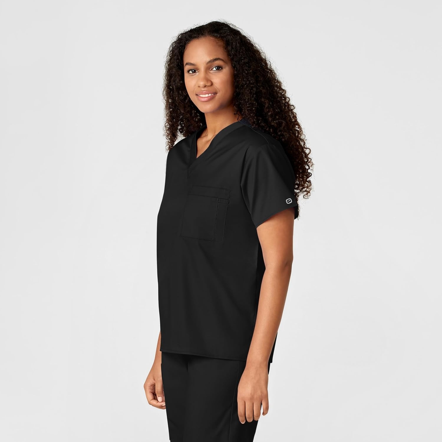 image:imageWink WonderWORK Unisex VNeck Scrub TopBlack