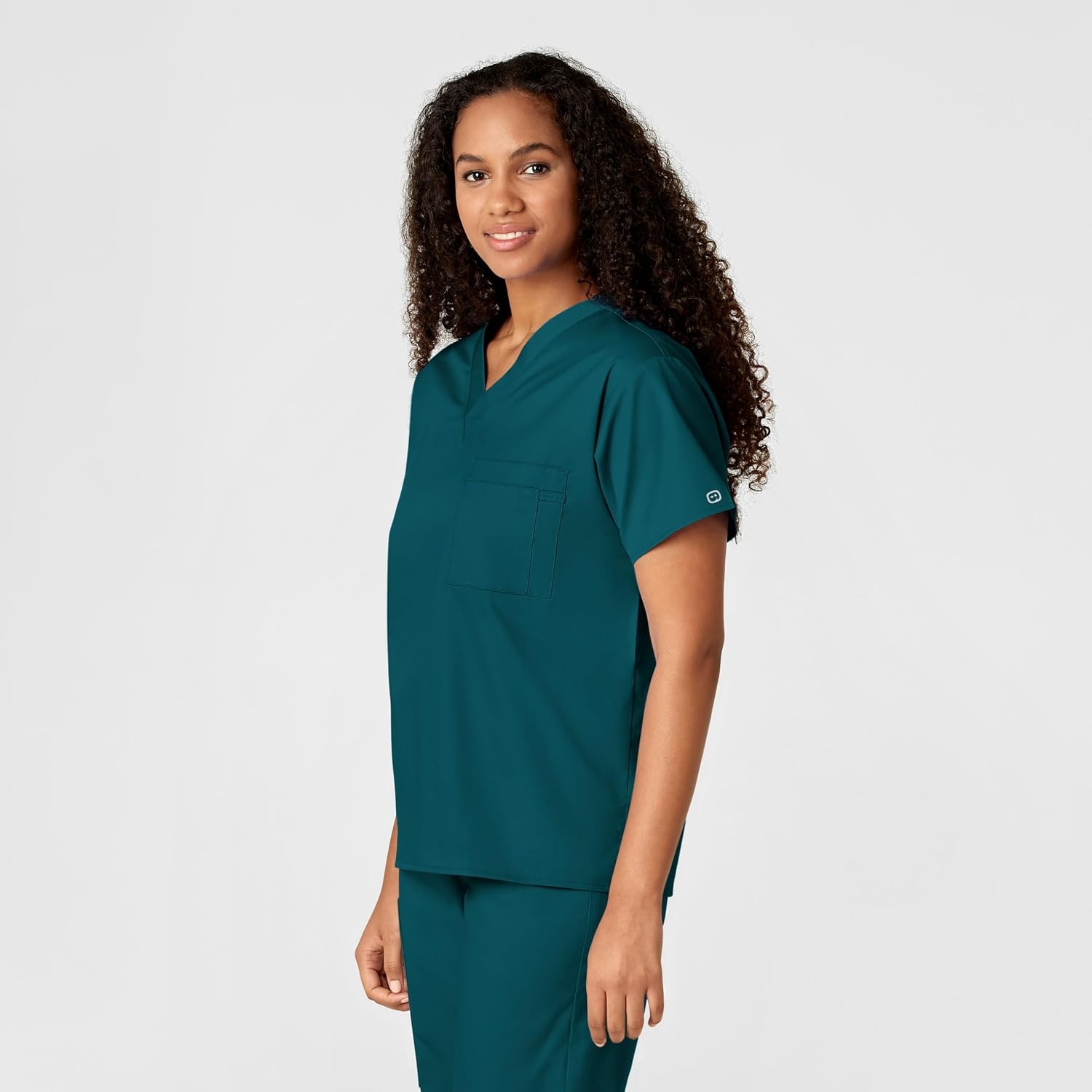 image:imageWink WonderWORK Unisex VNeck Scrub TopCaribbean Blue