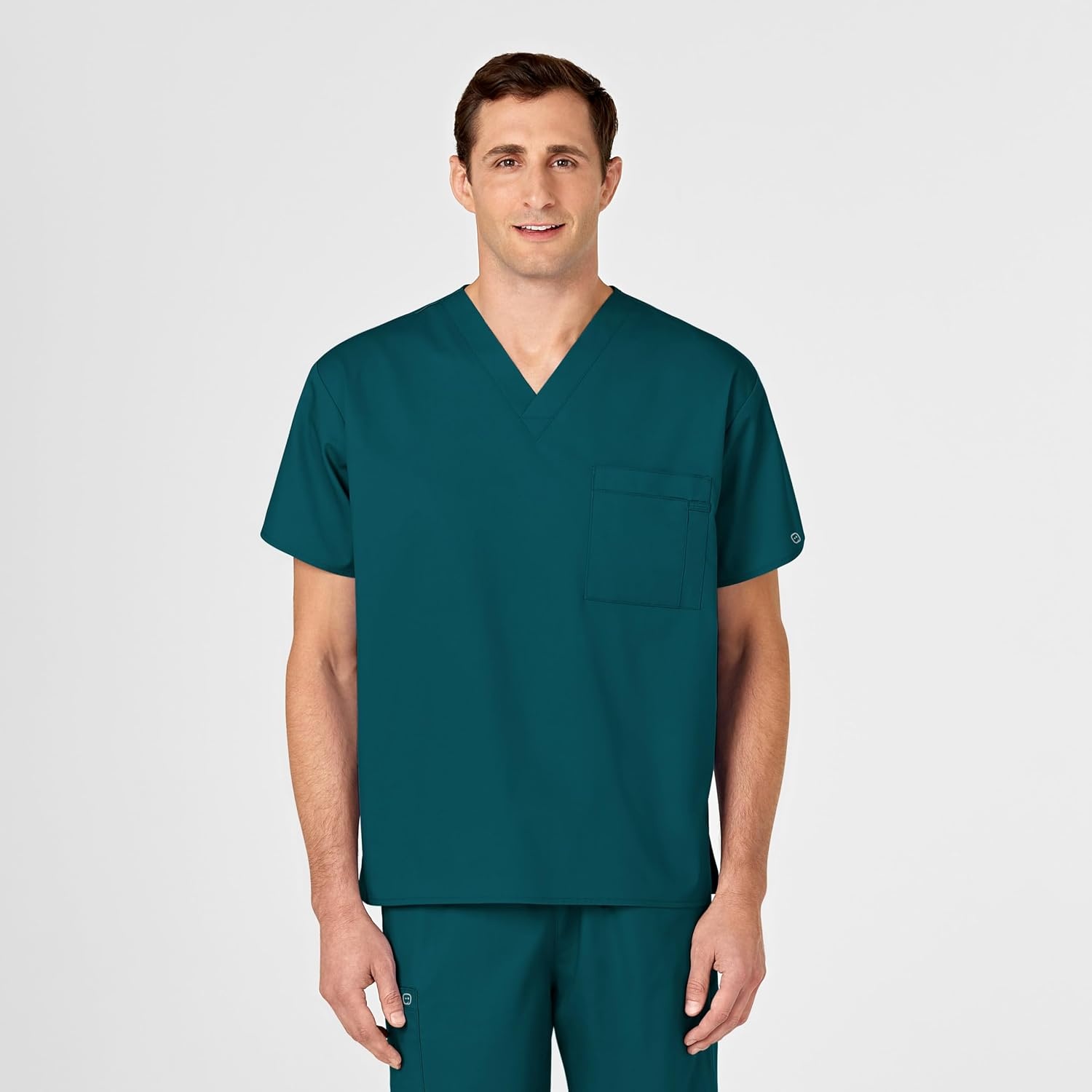 image:imageWink WonderWORK Unisex VNeck Scrub TopCaribbean Blue