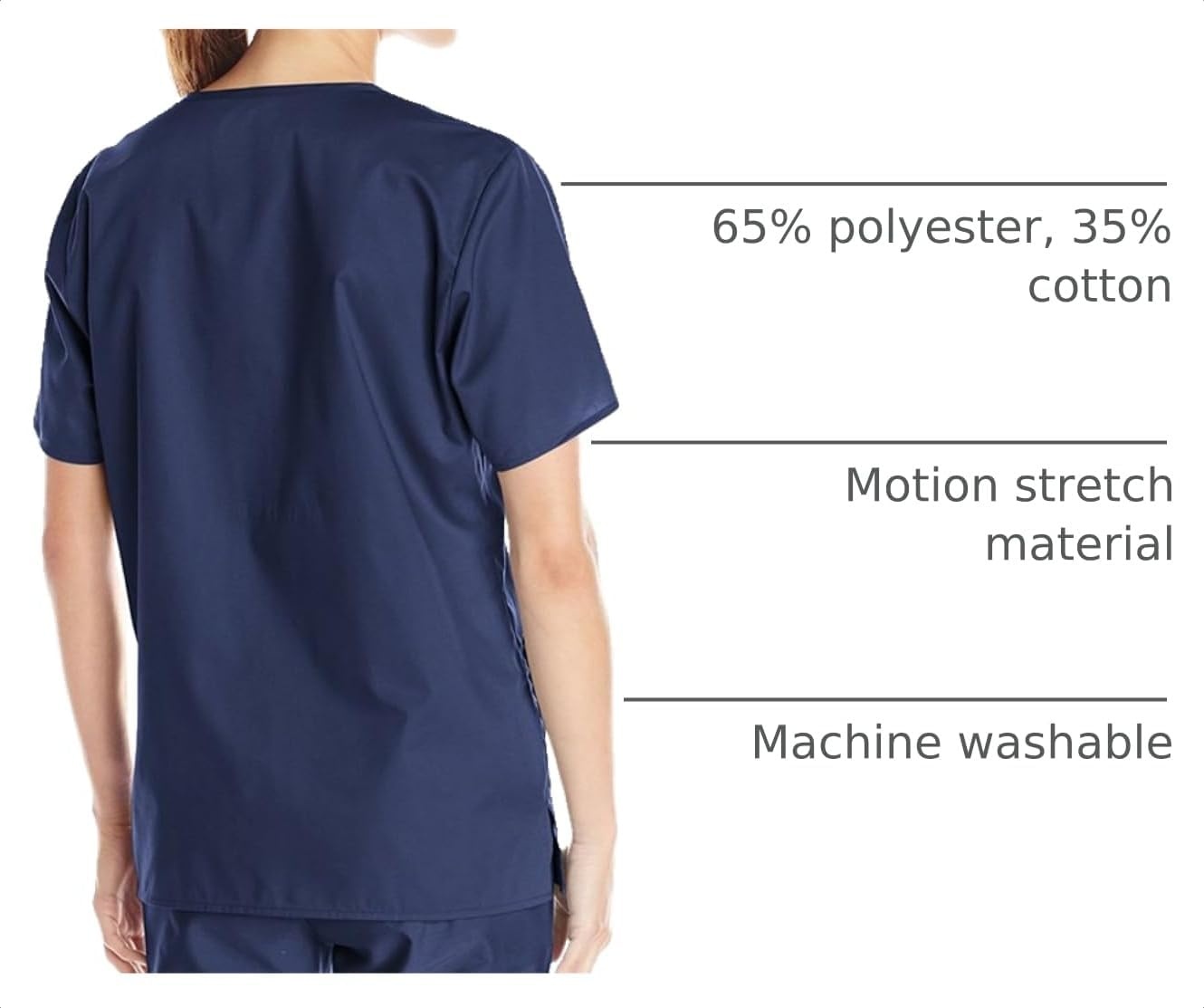 image:imageWink WonderWORK Unisex VNeck Scrub TopNavy