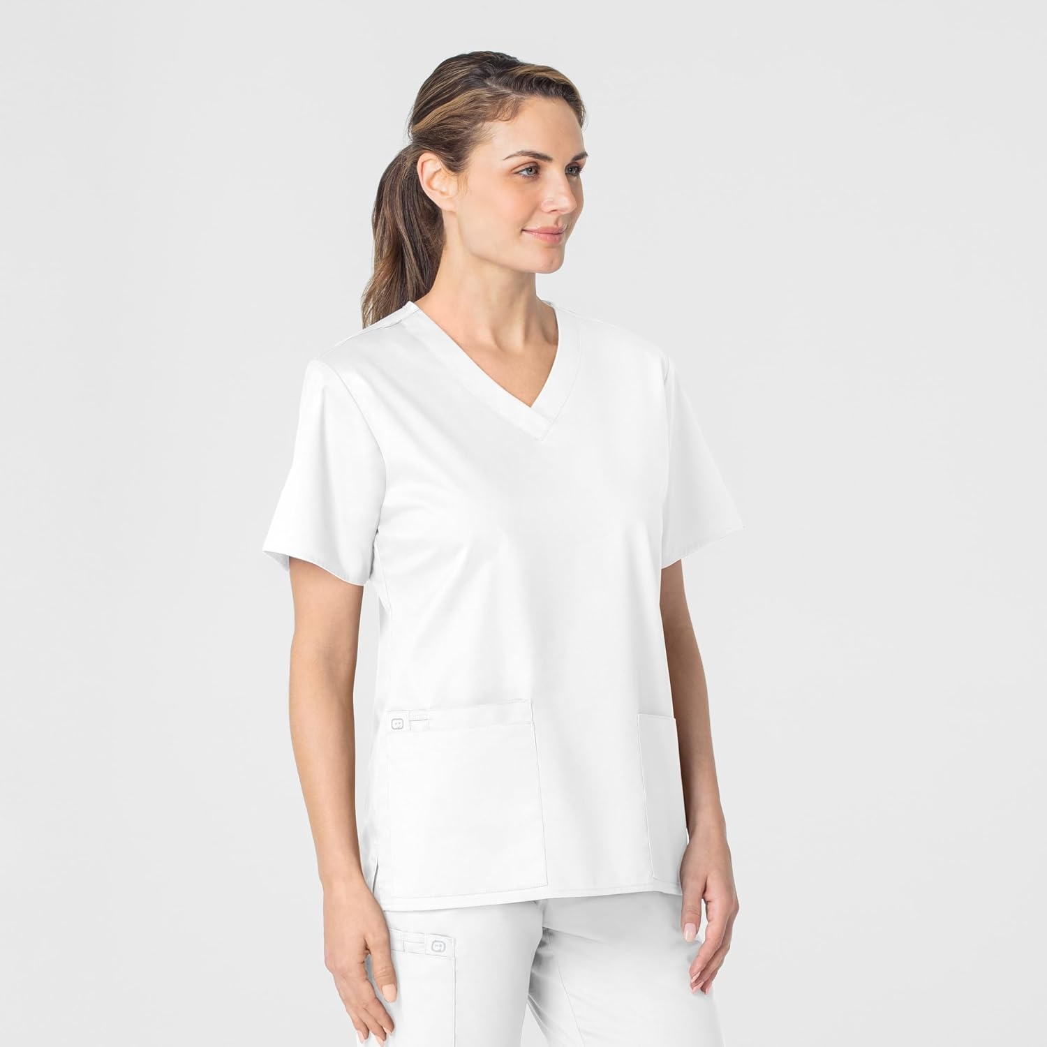 image:imageWink WonderWORK Womens VNeck Scrub Top White 3XL
