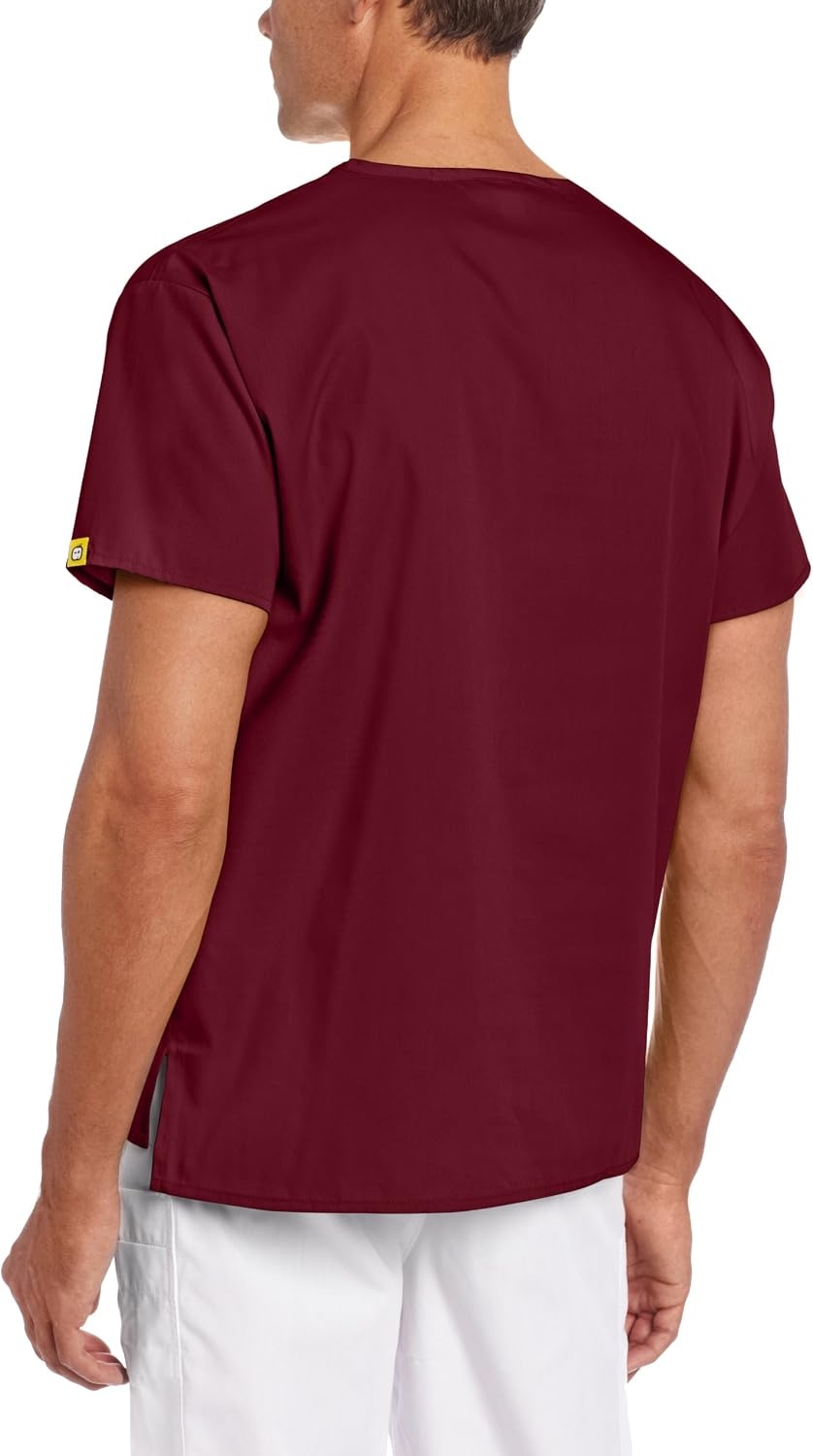image:imageWonderWink The Alpha Unisex VNeck Scrub Top Wine Medium