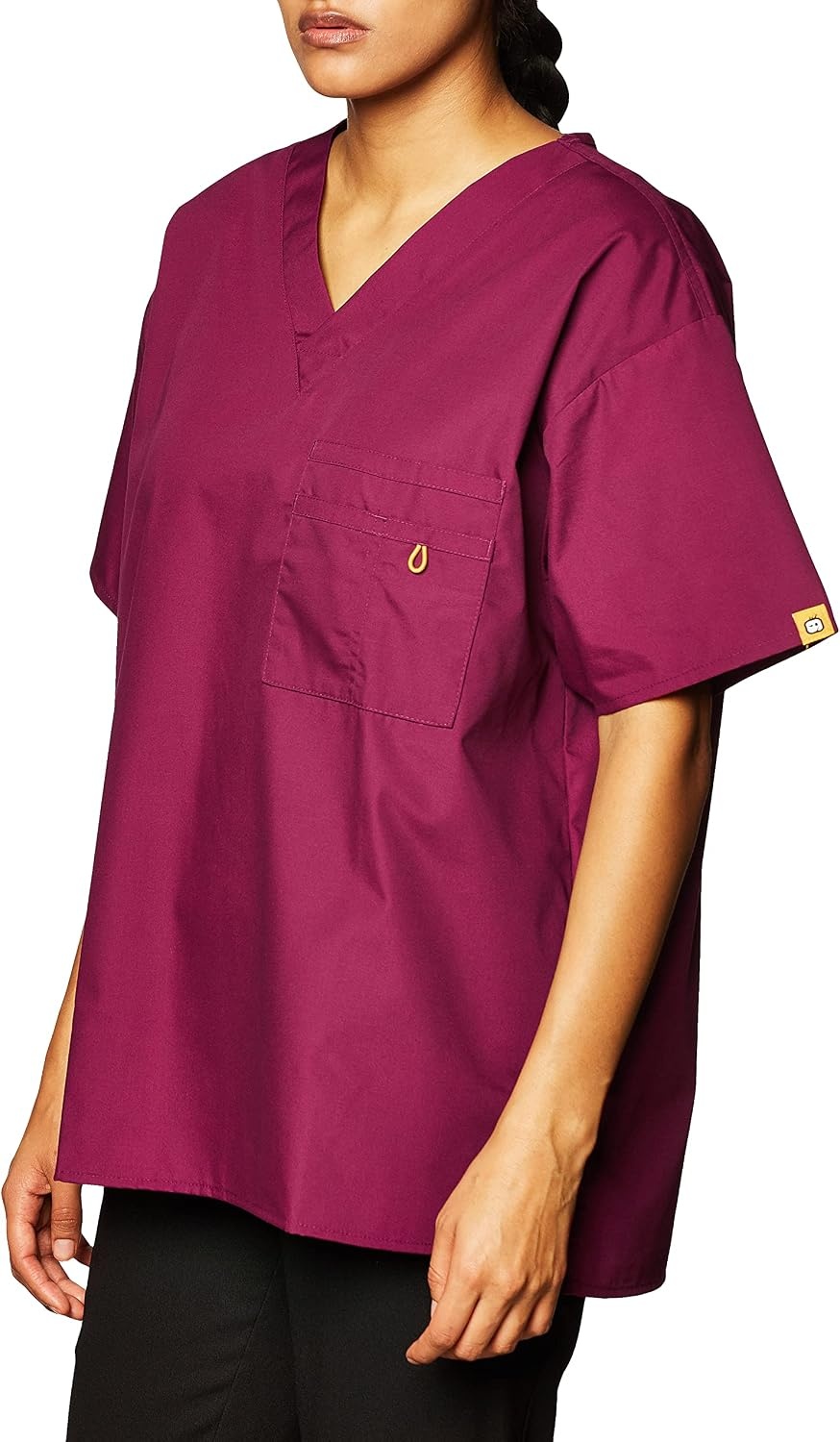 image:imageWonderWink The Alpha Unisex VNeck Scrub Top Wine Small
