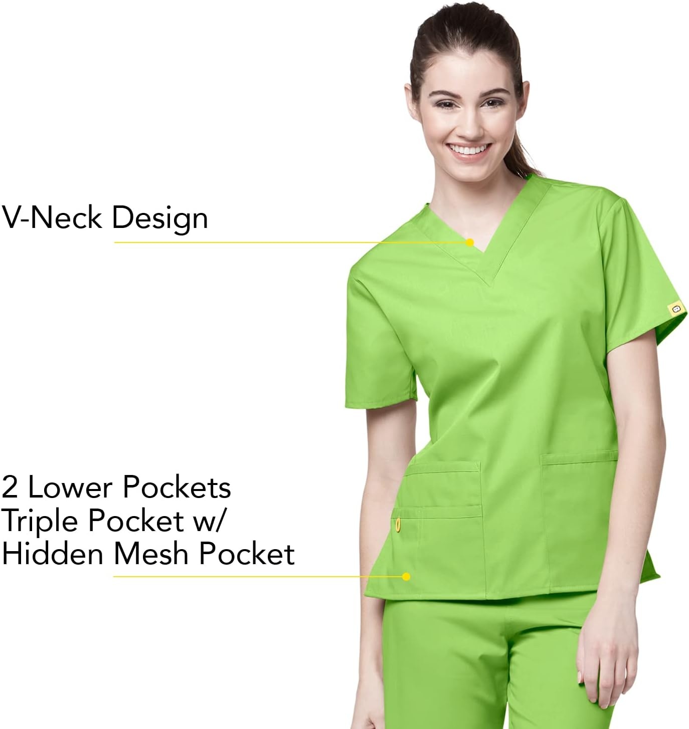 image:imageWonderWink Womens Origins Bravo VNeck TopGreen Apple