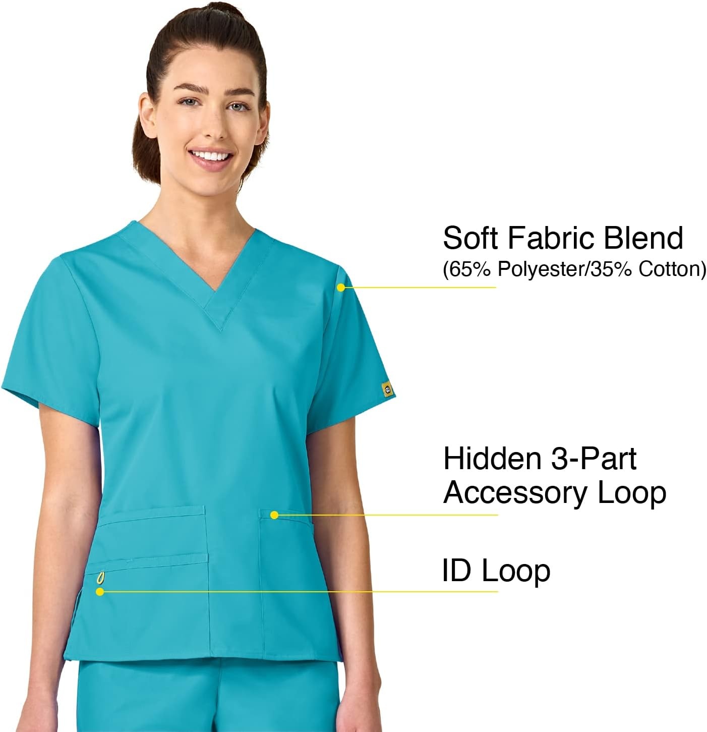 image:imageWonderWink Womens Origins Bravo VNeck TopReal Teal