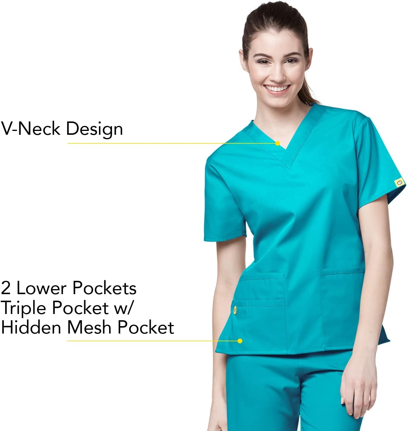 image:imageWonderWink Womens Origins Bravo VNeck TopReal Teal