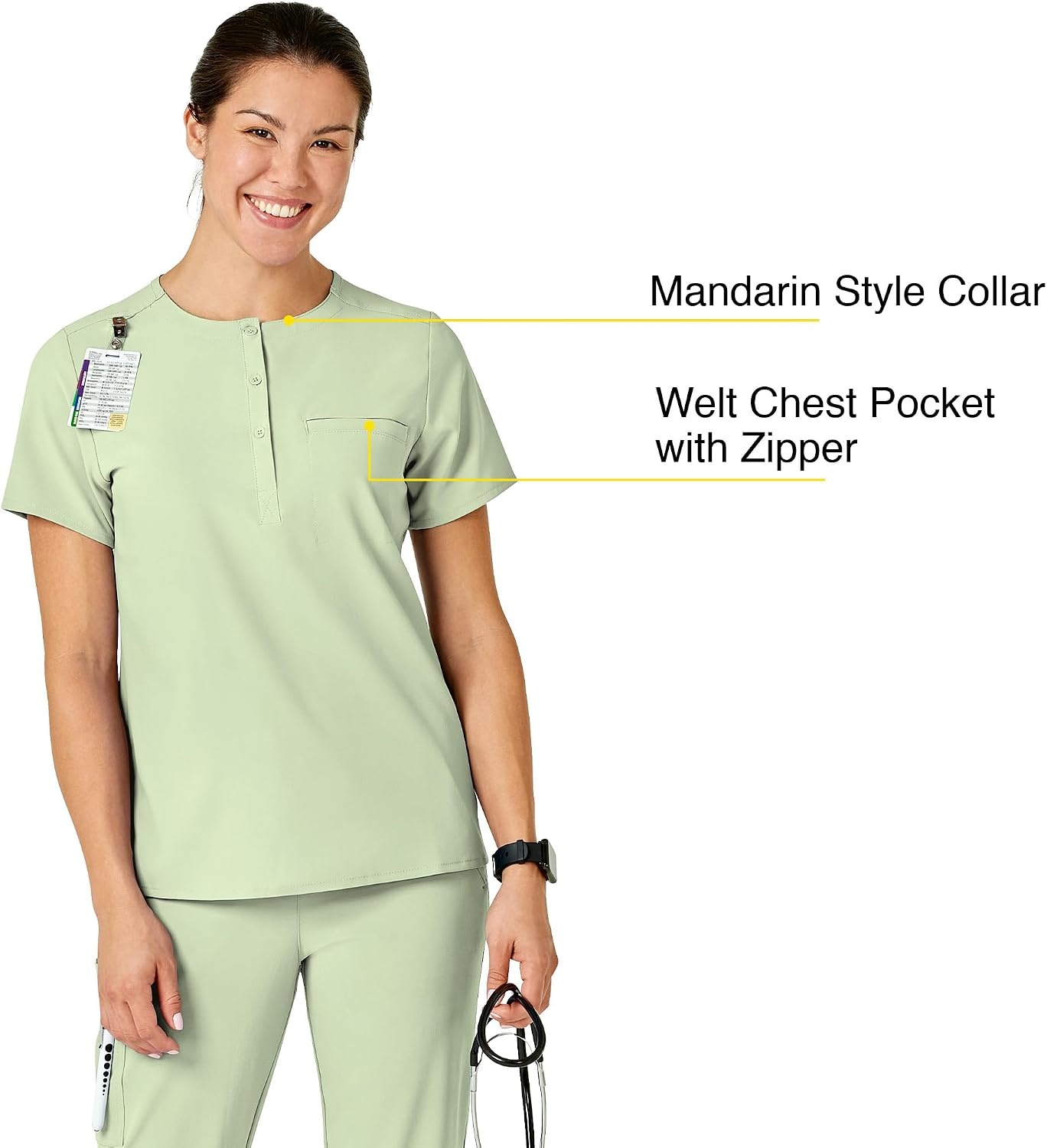 image:imageWonderWink Womens Scrub TopFresh Mint
