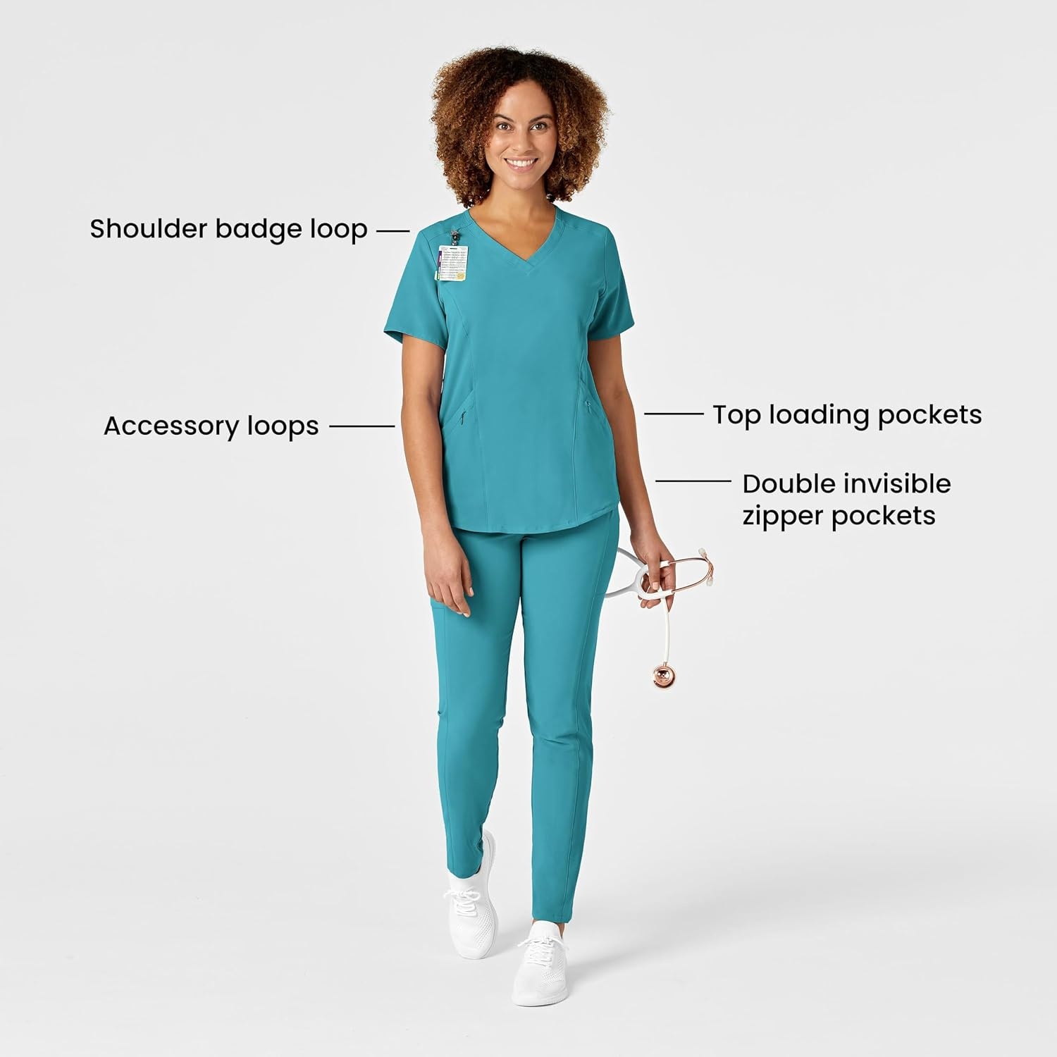 image:imageWonderWink Womens Scrub TopTeal Blue