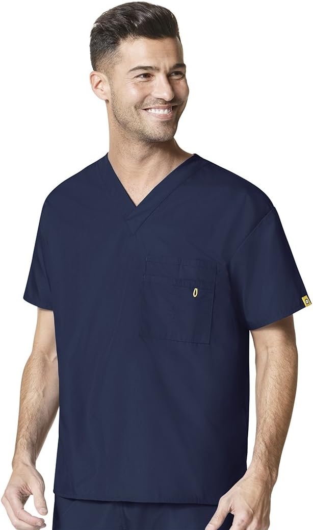 image:imageWonderWink unisexadult Big The Alpha Unisex VNeck Scrub Top Navy 4XLarge