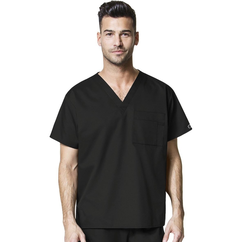image:imageWink WonderWORK Unisex VNeck Scrub TopBlack