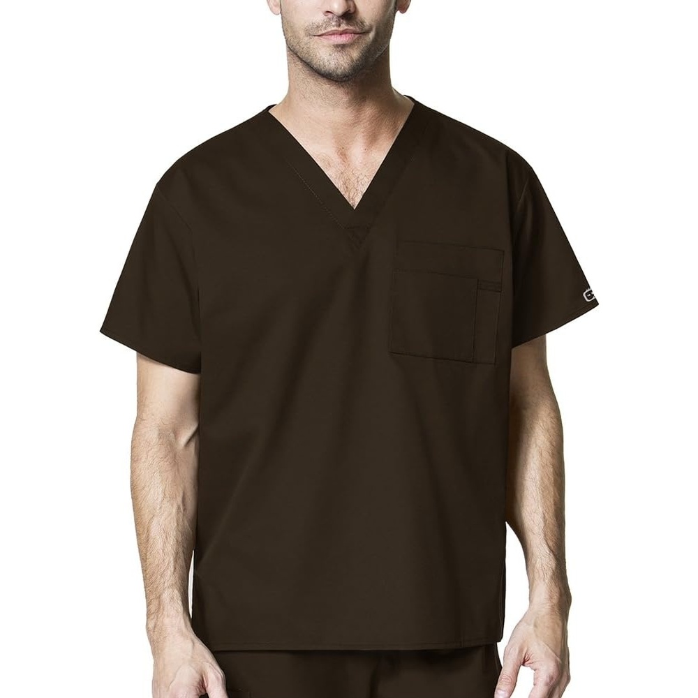 image:imageWink WonderWORK Unisex VNeck Scrub TopChocolate
