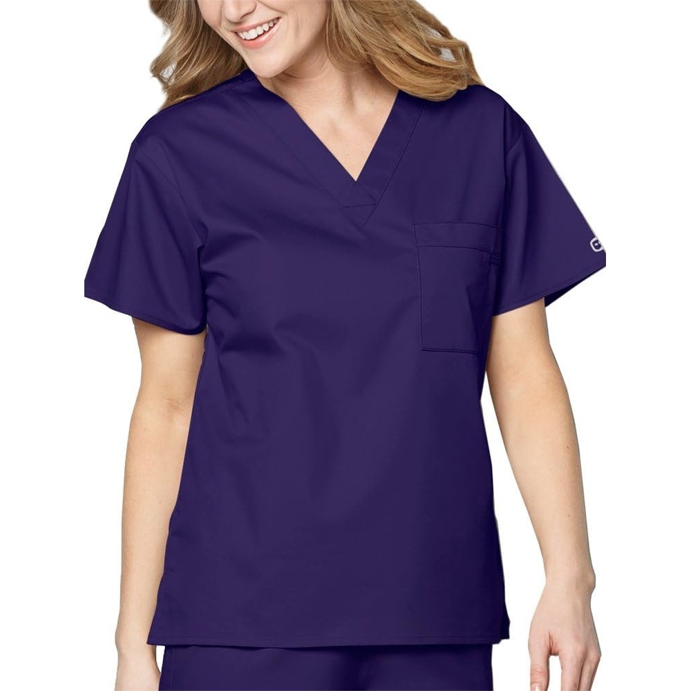 image:imageWink WonderWORK Unisex VNeck Scrub TopGrape