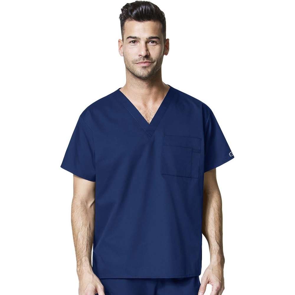 image:imageWink WonderWORK Unisex VNeck Scrub TopNavy